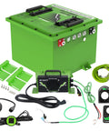 48V LiFePO4 Lithium Golf Cart Battery 60Ah Replacement For Icon Ev 2017 Up Includes 18A Charger And Hardware view with charger and brackets