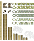 Lamp Repair Hardware Set With All Thread Pipe Rods Nipples Coupling Connectors Switch Knobs Washers And Lock Nuts In Bronze Color Includes 12 Inch Lamp Rod Kit