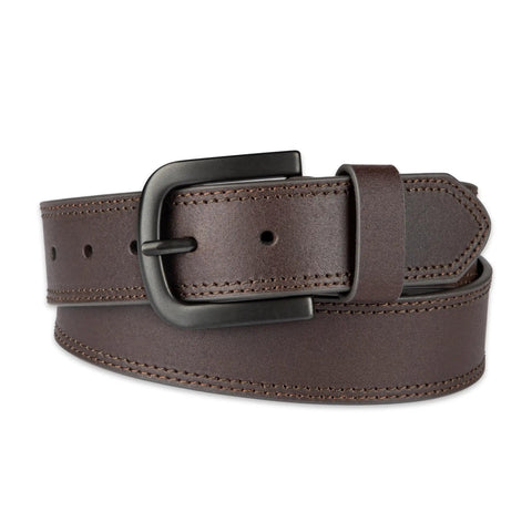 Leather Jeans Belt With Stitch Detailing And Prong Buckle One And A Half Inch Wide Brown Built To Last Workwear Belt Size 42 Durable Everyday Accessory