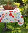 Outdoor Tablecloth With Umbrella Hole And Zipper No Fuss Install Weatherproof Polyester Patio Table Cover for Courtyards Terraces and Beachfront Decks 60 by 84 Inches