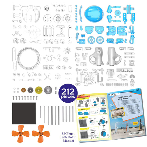 Wind Powered Bots 6 In 1 STEM Kit For Kids Hands On With Wind Technology Gear Ratios And More With Snap Together Pieces No Batteries