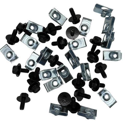 Solid M6 Body Bolts And Extruded Unuts Kit With Beefed Up Flange Fasteners Auto Panel Hardware for Splash Shield and Fender Clips