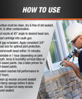 Man applying Ultra Advanced Exterior Sealant with Weather Max Technology on window as per how-to-use instructions