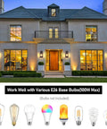 Outdoor Wall Light Fixtures Built To Last Boss Level Durability Weatherproof Exterior Lanterns In Brown With E26 Sockets shown on house