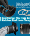 4 Inch Dust Collection Flex Hose Cuff Connector With Ports And 2 Stainless Steel Clamps For Woodworking Dust System