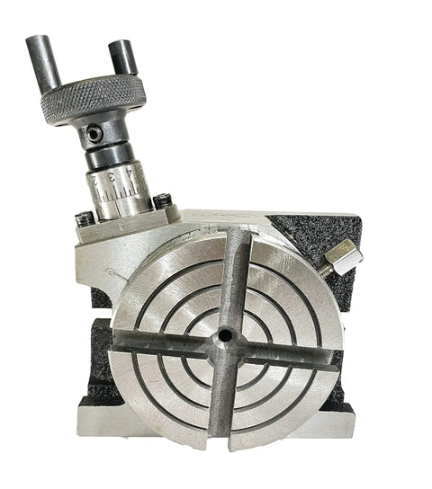 Three Inch Rotary Table With Four Slots Horizontal And Vertical M6 Clamp Kit For Milling And Engineering Tools 80 Mm Diameter