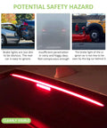 Image showing 35 Inch Third Brake LED Light Strip Flexible DC12V High Mount Stop Light For Trucks SUVs And RVs in bright red