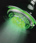 Two In One Shower System With LED Shower Head And Hands Free Option, 10 Settings On A Dope Luxury Spa Setup, green LED lighting