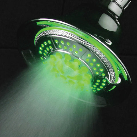 Two In One Shower System With LED Shower Head And Hands Free Option, 10 Settings On A Dope Luxury Spa Setup, green LED lighting