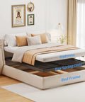 Straight Up Heavy Duty Queen Bunkie Board shown beneath a mattress, highlighting solid metal support and rounded edges.
