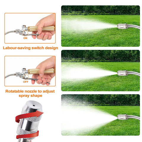 All Metal Sprayer Wand For One Half Inch Hose Quick Connectors With Brass Barb Fittings One Quarter Inch And Three Eighths