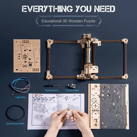 3 In 1 Electric Wooden Marble Run Kit For Adults With Motor Power Lighting Modes And Extended Track Lengths Tool Free Assembly Dope Interactive Wood Model Building Toy Set Perfect Gift For Boys And Men, parts laid out