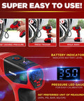 Deluxe Portable Tire Inflator And Air Compressor For Cars With Auto Shutoff 150 PSI 12V DC Car Pump LED Display