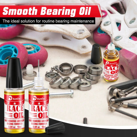 Skateboard Bearing Lube 2 Pack for Smooth Bearings in Skateboards, Longboards, Scooters and Roller Skates, Fast Spins Jam Proof Oil 15ml Bottles