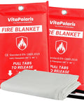 Heavy Duty Emergency Fire Blanket 2 Pack Be Ready For Quick Extinguish Fireproof Fiberglass Heat Shield in red pouch
