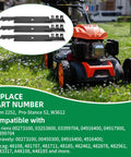 Mulching Mower Blades For 36 And 52 Inch Decks, 3 Pack, Replaces Scag 48108 481707 481711 48185, Fits Gravely Promaster 152Z, Compatible With Zoom 2252, 482878 482961 Replacement Blades For Lawn Mowers shown with a lawn mower on grass