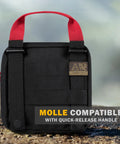180 Piece Tactical EMT First Aid Kit in MOLLE Pouch with red handle, compact design for outdoor adventures