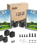 Universal Golf Cart Side Mirrors No Drilling Needed, 180 Degree Folding Rear View with attachments and installation kit
