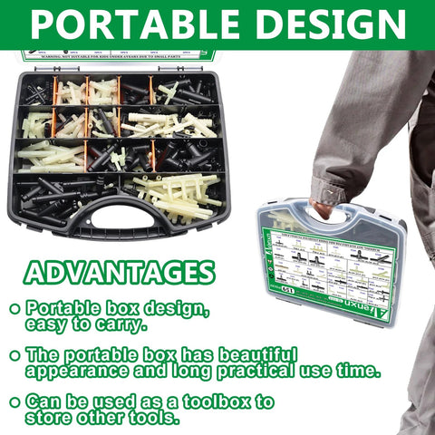 Front view of Aienxn 32-size vacuum connector assortment in two cases with 1/8 to 3/8 inch automotive hose fittings.