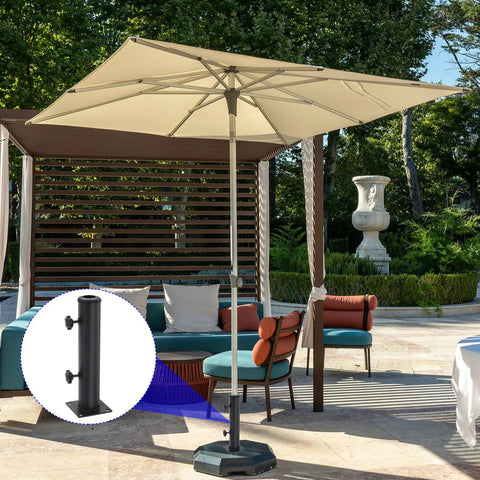 Two Pack Patio Umbrella Base Stand Kit With 2.16 Inch Tube Deck Mount Bracket Adjustable Sleeves For 1.25 Inch 1.5 Inch And 1.9 Inch Poles For Outdoor