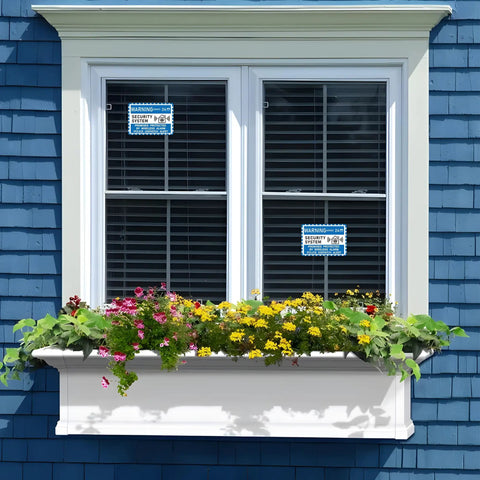 Six-Pack Includes Six Security Alarm Sign Stickers Weatherproof Self-Adhesive 24 Seven Warning For Doors And Windows Indoor Outdoor Use