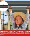 Child using heavy duty 16.5 inch monkey bars kit with 12 rungs for backyard indoor outdoor playset metal swing set accessory sturdy steel