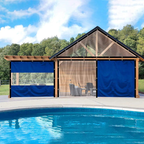 Rock Solid Heavy Duty Vinyl Outdoor Curtains For Patio Waterproof Gazebo Panels With Brass Grommets For Pergola Porch And Wall Covering Totally Weatherproof Ultimate Backyard Upgrade 12X10 Feet