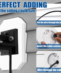 Vinyl Siding Mounting Block With Built-In Electrical Box White, Heavy-Duty Plastic, Paintable Surface, Durable Weatherproof Mounting Block For Outdoor Lights And Fixtures, Quick Install installed on siding with cable opening