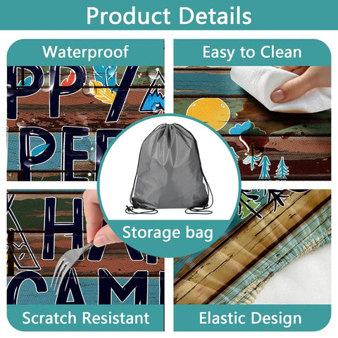 Outdoor Picnic Table Cover With Bench Covers And Bag 72x30 Inches 3 Piece Set Waterproof Windproof With Elastic Edges features.