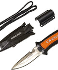 Compact Emergency Dive Knife For Scuba Gear And Spearfishing Use With Saltwater Ready Japanese Stainless Steel 304 Blade and sheath