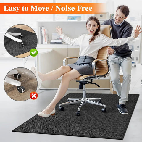 Heavy Duty Office Chair Mat For Hardwood And Tile Floors, Non Slip Rolling Chair Floor Protector, 36 By 48 Inch