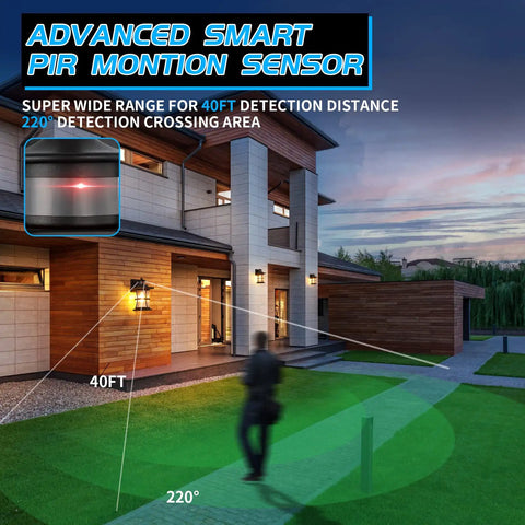 Motion Sensor Outdoor Wall Light With Dusk To Dawn Sensor, Waterproof Black Seeded Glass Porch Lantern For House And Garage, Anti Rust Exterior Lighting, Wall Mount Fixture