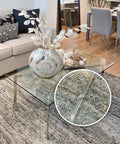 Ten Pack Glass Table Top Bumpers Clear Vinyl Pads Spacers For Patio Furniture Indoor Outdoor shown on glass table
