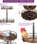Features of Two Tier Lazy Susan Organizer With Adjustable Heights For Countertop Spice Rack And Kitchen Organization Durable Metal Base
