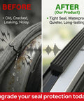 Before and after comparison of 26 Ft EPDM Rubber Weather Stripping Foam Self Adhering RV Door Seal For Marine Hatches Enclosed Trailers Boats Trucks Home Doors Heavy Duty Weatherstrip That Blocks Rain Wind Dust And Noise.