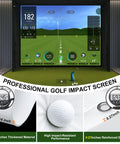 Indoor setup with Fireproof Golf Simulator Impact Screen With 3D Air Mesh Ultra Clear Projector for Hitting Practice, grommet details