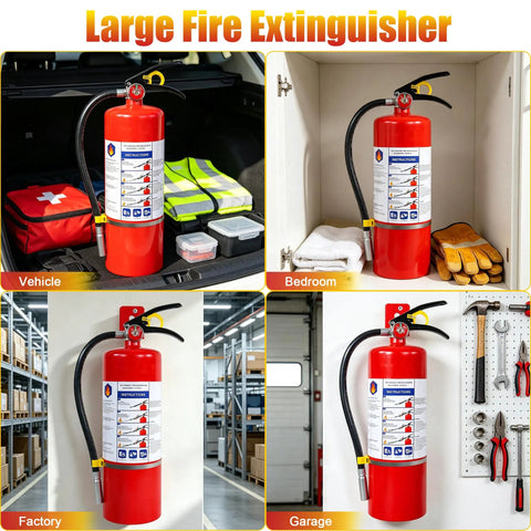 Heavy Hitter 10 Lb ABC Dry Chemical Fire Extinguisher With Wall Mount 4A 60B C Rated For Garage Shed And Home Safety Gear in vehicle, bedroom, factory, and garage.