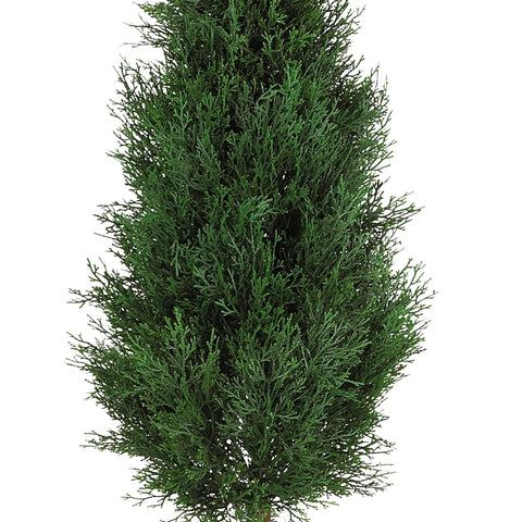 5 Ft Cypress Ball And Cone Silk Tree For Indoor Or Outdoor Use With 1,092 Leaves In A 10 W X 9 H Pot, A Patio Vibe Ready Statement