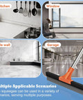 All Purpose 18 Inch Heavy Duty Floor Squeegee With Wear Resistant Rubber Blade And 62 Inch Long Stainless Steel Handle