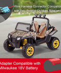 Power Wheel Battery Adapter For Milwaukee 18V Packs With Wire Harness And Connector Kit For Peg Perego Ride On Cars