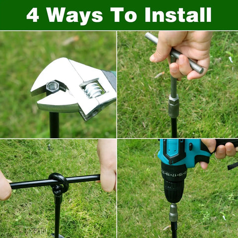 Installation methods for Heavy Duty Ground Anchors 18 Inch 4 Pack Screw In Earth Anchors