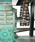 Intbuying 2.2KW Electric Pipe Tube Bender Roller Machine With All-Copper Motor For Cold Bending Round And Square Steel Bars showing turbine reducer and chain drive.
