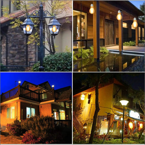 Auto On Off Photocell LED Bulbs 4W 470 Lumen ETL Listed Dusk To Dawn Style lighting outdoor gardens warm white 2700K pack of 3