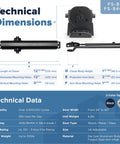 Diagram showing measurements and technical data for Heavy Duty Black Automatic Door Closer For Commercial Use Grade 1 Hydraulic Spring Hinge UL Listed FS 8400 ADA Adjustable No Slam Self Closing Works On Wood Metal Glass Doors Left Or Right Hand Install Built For Endurance.