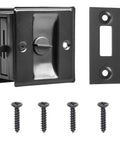 Pocket Sliding Door Lock With Privacy Pull Reversible Design For Sliding And Bifold Doors Easy Grip Handle Compatible With Most Doors Fits One And Three Eighth Inch Thick Doors Durable Easy Installation With Included Screws For Quick Replacement shown with screws and plate