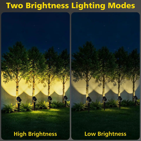 4 In 1 Solar Spotlight Outdoor Waterproof Landscape Lights for garden yard with high and low brightness modes under trees