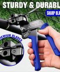 Stainless Steel Cable Tie Gun Kit With 400 Heavy Duty Zip Ties For Outdoor Use showing blue handle and cutting area
