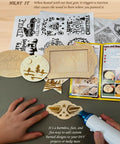 Hands using heat gun on wood plaques from Beginner Friendly Wood Burning Kit With Markers Heat Gun Wood Slices Stencils Transfer Paper Pencil And Plaques Dope Gift For Artists Crafters Diy Lovers And Teens