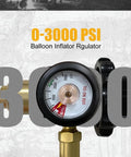 Helium Tank Regulator With CGA580 Valve Latex To Mylar Balloon Inflator Adapter Filler Valve High Speed Balloon Inflation Contents Gauge Hand Tight Connection Vertical Design For Easy Party Balloons, 0-3000 PSI gauge