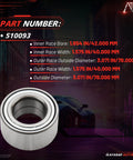Killer Front Wheel Bearing Hub Assembly For Hyundai Elantra 2007 To 2016 And Kia Forte 2010 To 2016 And Forte Koup 2011 To 2013 Exact Fit OE Quality Induction Hardened For A Smooth Ride And Long Lasting Durability with specifications listed on display.